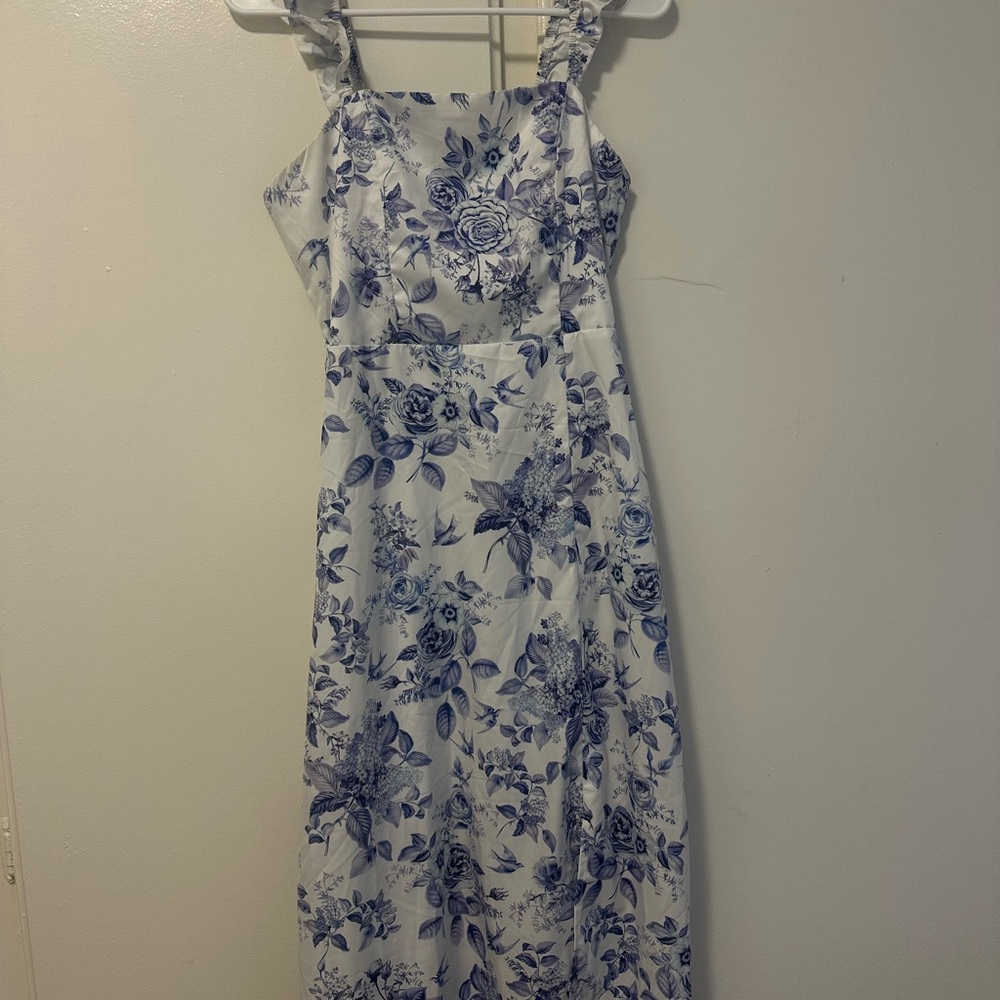 Floral Blue and White Women's Dress